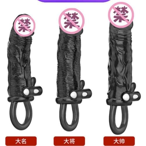 Delay Condoms vibrator Sleeve cock Ring dotted Cover Penis erection Impotence Extensions dildo GSpot porn Sex toys Men S0530
