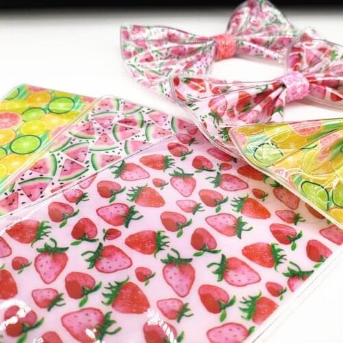 10pcs PVC 9.5*12.5CM printed fruit Transparent Shaker Pocket Patterned Sealed PVC sleeve pouch to DIY shaker bow 1739