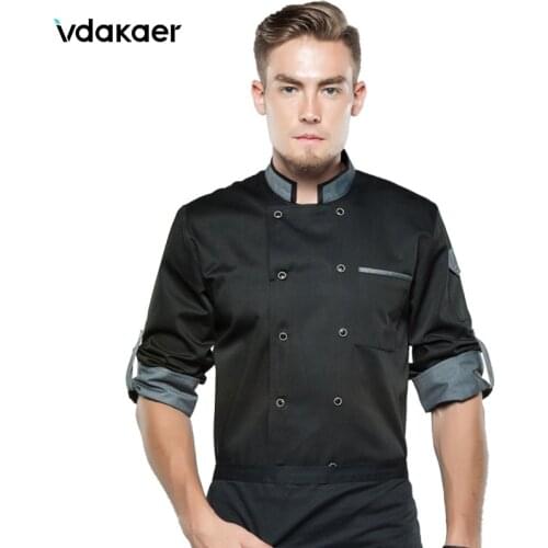 Chef shirt Chef Jacket Long Adjustable Sleeve Men Women Unisex Cook Coat Restaurant Hotel Kitchen Wear Waiter Uniform