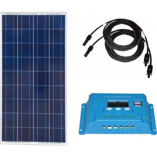 Solar Kit Solar Pannel 12v 150w Solar Charge Controller 12v/24v 10A Pv Cable Car Caravan Camping Autocaravanas Motorhomes
