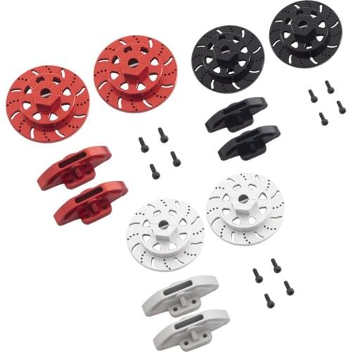 Aluminum Alloy Brake Disc Caliper Hub for Axial 1/10 RBX10 Ryft RC Crawler Car Upgrade DIY Replacement Red/Silver/Black Optional