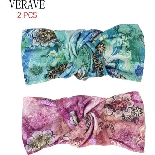 2 Pcs Knot Headbands for Women Hair Accessories Girls Floral Headband Pack Woman Wide Makeup Hair Band 2020 VERVAE