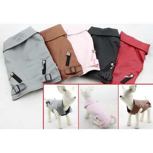 Puppy vest dog coat coat waterproof winter pet cat leather warm coat 07SB
