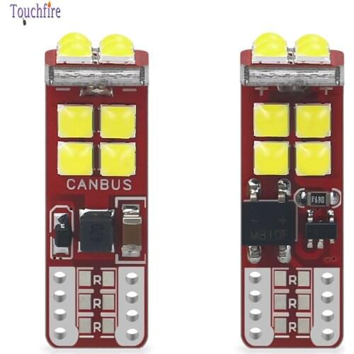 100Pcs Car LED Bulbs T10 W5W 12SMD 3030 Canbus Auto Error Free Turn Signal Light License Plate Lights Interior Reading 6000K 12V