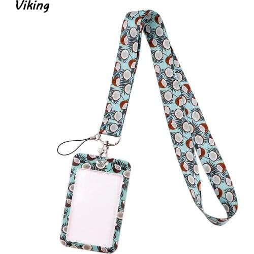 20pcs/lot G1863 Fashion Coconut Necklack Lanyard Key Gym Strap Multifunction Mobile Phone Decoration With Card Holder Cover