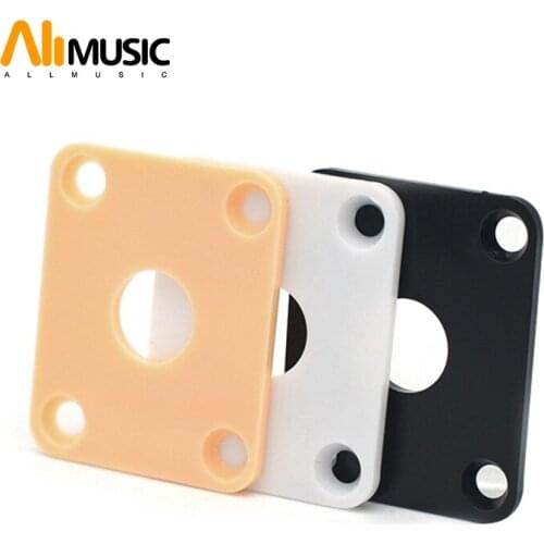 20Pcs Yellow/Black/white Plastic Square Guitar Jack Plates JackPlate Cover for LP Electric Guitar