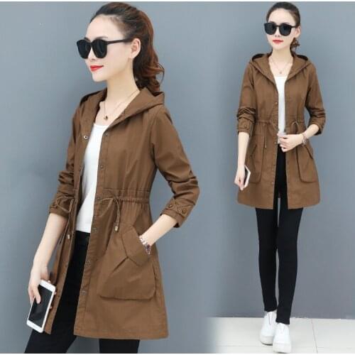 2019 women fashion clothing Trench coat women Spring-autumn hoode womens short trench coat Korean style Youth clothing K4582