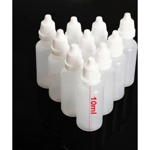5pcs Empty Plastic Squeezable Dropper Bottles Protable Eye Liquid Dropper Sample Eyes Drop Refillable Bottle For Travel 10 Ml 40