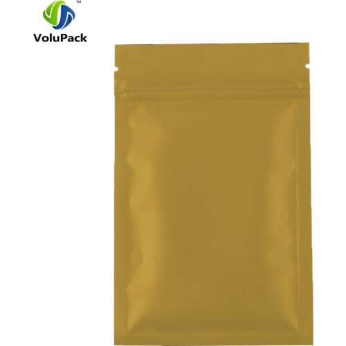 8.5*13cm Colors Heat Sealable Aluminum foil ziplock food candy package bag small 3MIL Flat Bottom gold zip lock bag 100pcs