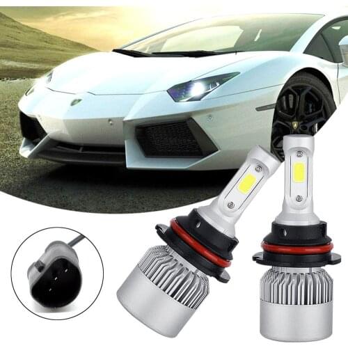 2X 9007 Type Car Bulb High Bright Auto Fog Lights 6500K Day and Night Driving Light White Light LED Big Light Source Illuminated