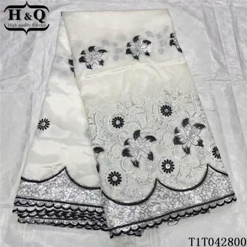 H&Q newest african george satin lace fabric 2021 high quality embroidery blouse indian nigerian slik laces fabrics 5 yards T0523