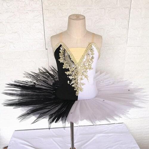 White Black Ballet Dress Girls Professional Ballerina Ballet Tutu For Child Kids Women Adults Pancake Tutu Swan Dance Costumes