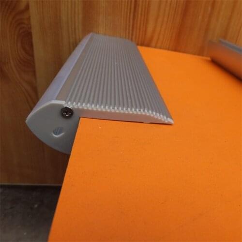 Free Shipping 2m/pcs Floor Using aluminum stair profile with TRANSPARENT or Milky cover and end caps for led strips