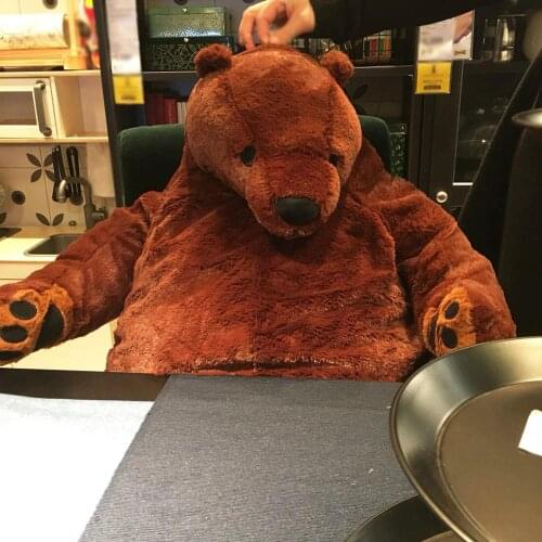 100cm Height Large Plush Brown Bear Doll Toy Kids Sleeping Back Cushion Cute Stuffed Big Bear Baby Dolls Xmas Gift