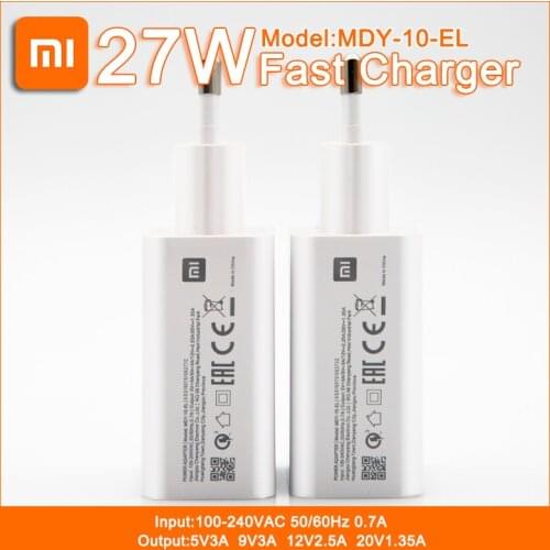 Xiaomi Fast charger 27W Original EU QC 4.0 turbo quick charge adapter usb type c cable for mi 9 se 9t pro k20 pro mi 10