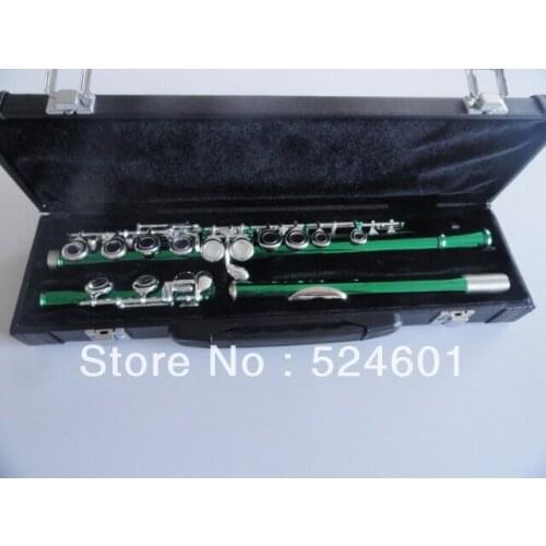 Brand Army Green Silvering Plated Key to Build C(C) 16 Holes Closed Wells Plus the E Key Obturator Flute Instrument