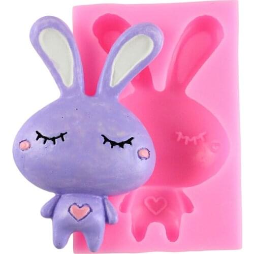 Rabbit Silicone Mold Easter Cake Border Fondant Mould Cupcake Topper Cake Decorating Tools Candy Polymer Clay Chocolate Molds