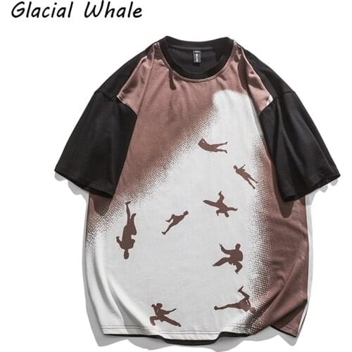 GlacialWhale Mans Oversized T-shirt men 2021 Summer Top New Kung Fu Print T-shirts Harajuku Tshirt Male Black T Shirt For Mens