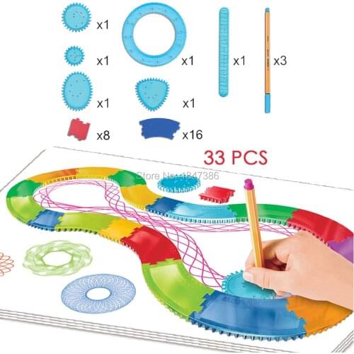 Spirograph set Free style Draw Create Designs Patterns Art Paint Coloring Game Spiral Designs Educational toys For Children