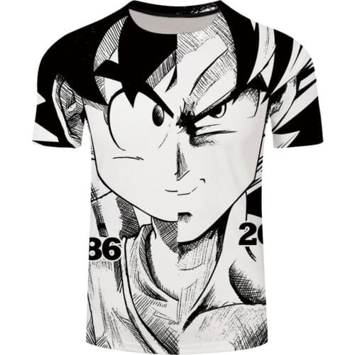 2021 Summer Mens Womens Cartoon T-Shirt Goku 3d Printing Animation Harajuku Tshirts Fashion Anime Short-Sleeved Casual Tops