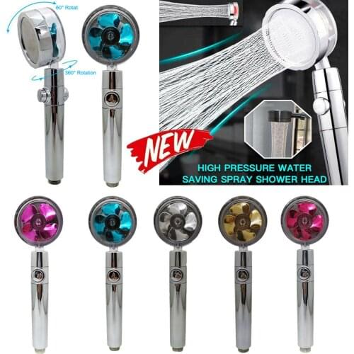 360 Rotated Fan Turbo Shower Head High Pressure Rainfall Water Saving Spray HIGH PRESSURE WATER SAVING SPRAY SHOWER HEAD H&JOY