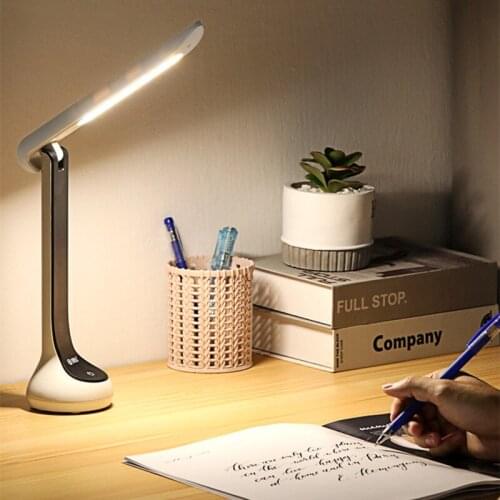 Stepless Dimmable LED Desk Reading Light Foldable Touch Switch LED Table Lamp Rechargeable 3 Modes Lighting Student Desk Lamp
