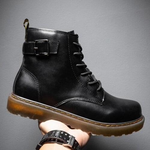 Autumn winter new mens black Martin boots classic high-top leather shoes outdoor tooling boots military tactical leather boots