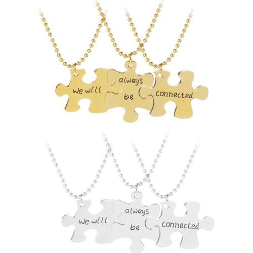 Always be connected Necklace Fashion Geometric Stitching Necklace For Women Charms 12sets/lot