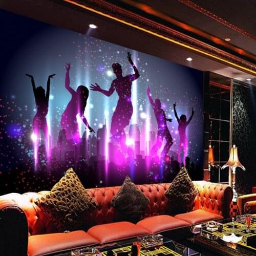 Custom mural Cool fashion Carnival crowd dancing party bar background wallpaper custom high quality mural