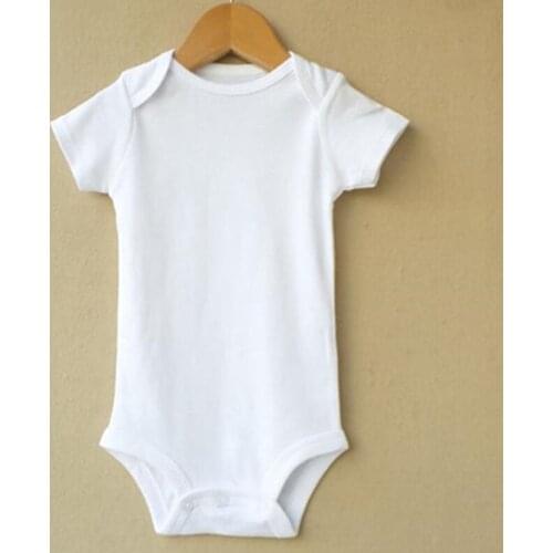 Popular White Blank Baby Bodysuits Short Sleeve 100% Cotton Newborn Infants Outfits Summer Babies Boys & Girls Clothing A005