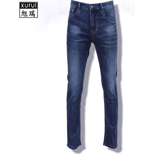 Hot Sale Fashion Men Jeans Brand Straight Jeans High Quality Black Color Straight Ripped Jeans For Men 100% Cotton Pants