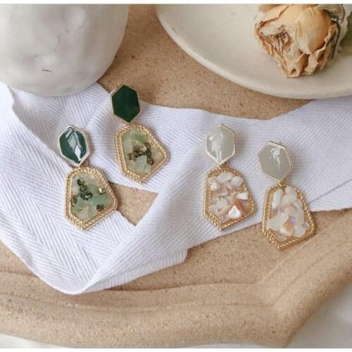 Earrings For Women Retro French Special-interest Design Inlaid Gem Gravel Ins Frosty Style Earrings Wholesale