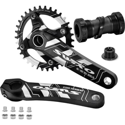 Bicycle Crank 104BCD chainwheel Mountain Bike Crank Arm Set 170mm Aluminum Alloy MTB Bike Crankset Bottom Bracket Chainring Bolt