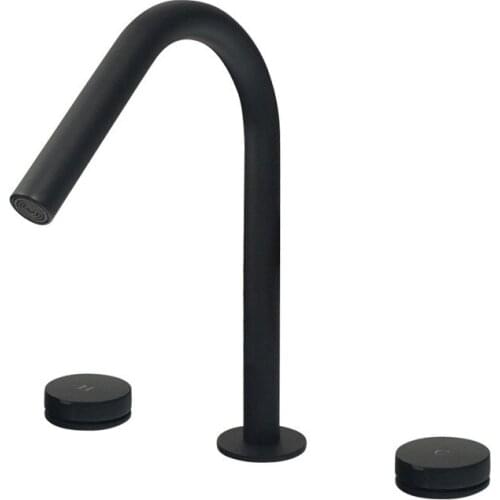 Widespread Basin Faucets Brass Bathroom Vessel Sink Deck Mounted Dual Handle 3 Holes Sink Mixer Tap Black/Chrome/Brushed gold