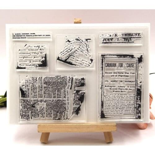KLJUYP Old Newspaper Clear Stamps Scrapbook Paper Craft Clear stamp scrapbooking