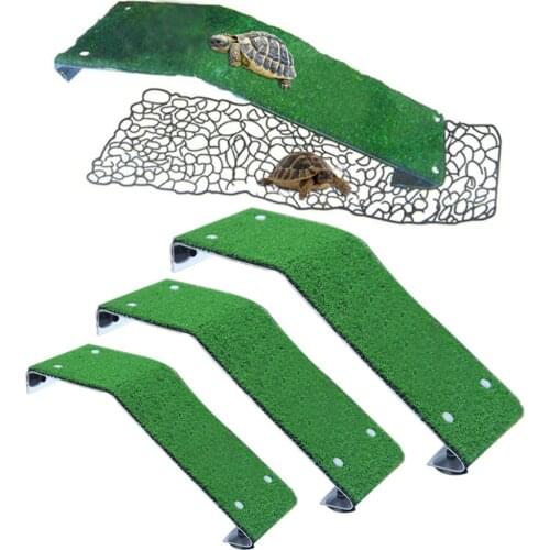 Turtle Drying Platform Turtle Climbing Ladder Reptile Tortoise Aquarium Fish Tank Simulated Lawn Landscaping Habitat Decoration