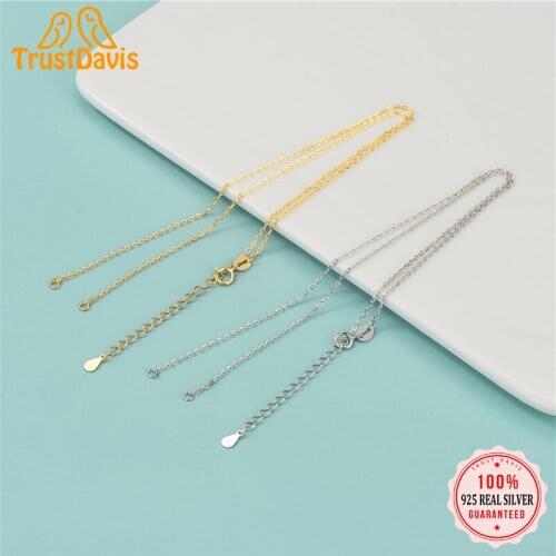 TrustDavis Real 925 Sterling Silver Fashion Cross Chain Necklace Accessories DIY Accessories Fine Jewelry Wholesale HY186