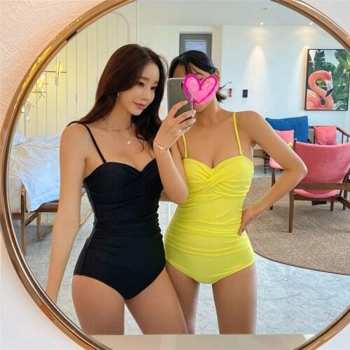 Outputs Bath For Beach Women Bikini 2021 One Piece Swimsuit New Japanese Korean Sexy Hot Print Polyester Sierra Surfer Plus Size