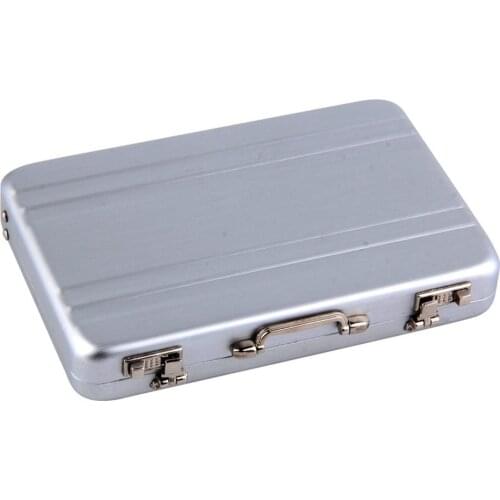 1pc Mini Briefcase Business Card Case ID Holders Password Silver Aluminium Credit Case Box Wholesale