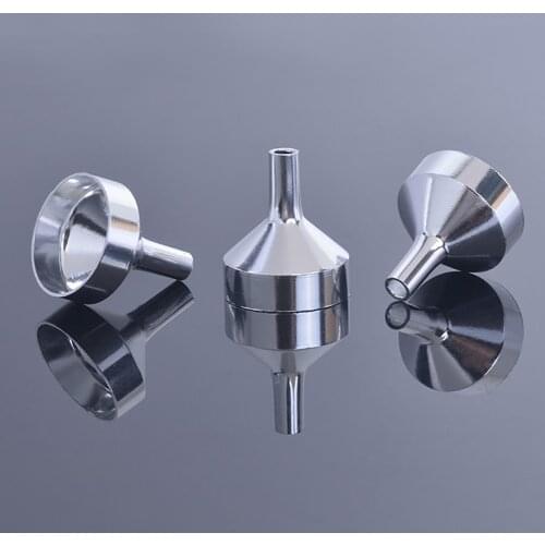 10 Pieces Mini Metal Silvery Funnels For Filling Small Bottles Transferring Liquid Refill Perfume Essential Oil Lab
