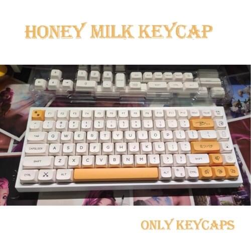 140 Key PBT Keycap XDA Profile DYE-SUB White Minimalist Honey Milk Theme Japanese Keycap For MX Switch Mechanical Keyboard