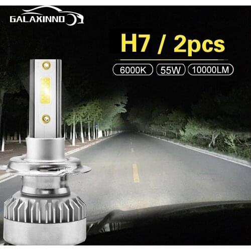 LED Car Lights H7 6000K 55W 12V Auto Lamps 20000LM Super Bright Light Bulbs Aluminum Body Headlamp