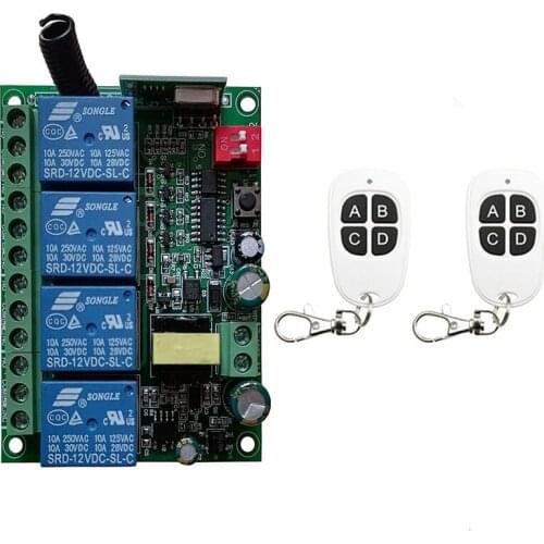433Mhz Universal Wireless Remote Control Smart Switch AC220V 4CH Relay Radio Receiver Module RF Transmitter garage door opener