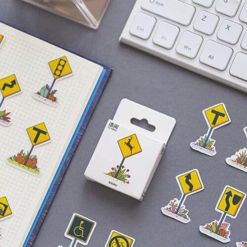 50PCS/box Cute New Signpost Diary Paper Lable Sealing Stickers Crafts And Scrapbooking Decorative Lifelog DIY Stationery