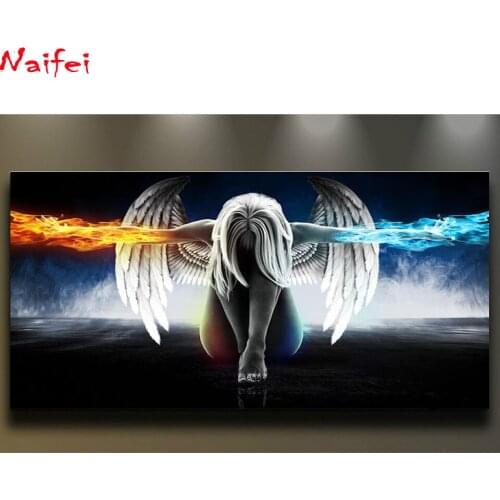 5d Diy Diamond Painting Cross Stitch Diamond Embroidery Angel Girl Picture Landscape Wall Sticker Full Diamond Mosaic