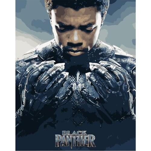 Diamond Painting 5D Rhinestones Art Diamond Embroidery Cross Stitch Marvel Black Panther Handwork Hobby Gift Home Decor