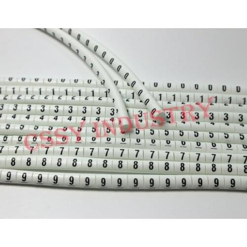 Freeshipping 1000pcs/set print Cable Markers 0.5-10mm2 number 0123456789 10 different number Cable Wire Markers