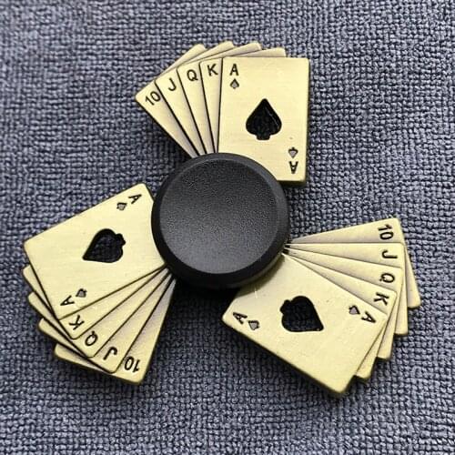 Bronze Poker Finger Spinner Thor Hammer Alloy Metal Hand Tri Spinner Ring Hobbies for Adults Toys for Children