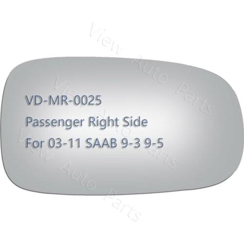 For 10-11 SAAB 9-3X Outside Mirror Glass+Adhesive Passenger Right Side