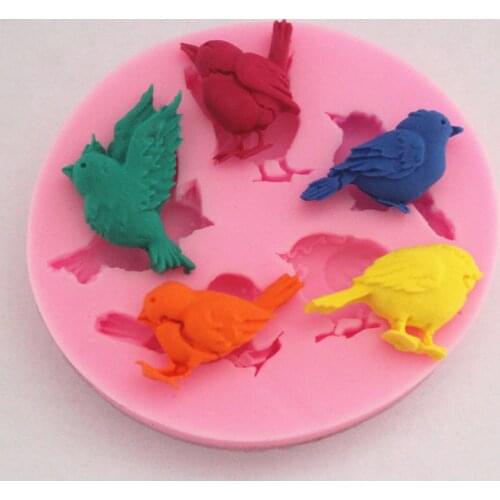 FM065 birds silicone cake molds soap chocolate mould for the kitchen baking Sugarcraft